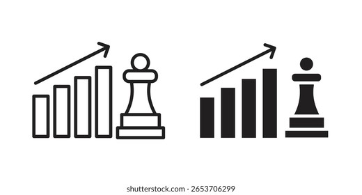 Symbol-Design-Element der Marketingstrategie. Bearbeitbarer Strich. Vektorgrafik