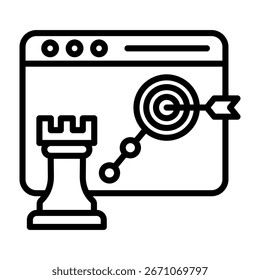 Marketing Strategy Icon Line Style Vector Illustration