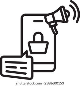 Marketing Strategy Icon Line Vector Illustration