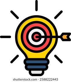 Marketing Strategy Icon Lineal Color Vector Illustration