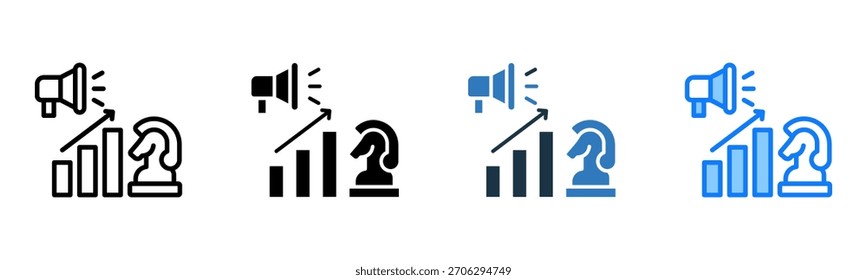 Marketing Strategy Icon Multiple Style Vector Illustration