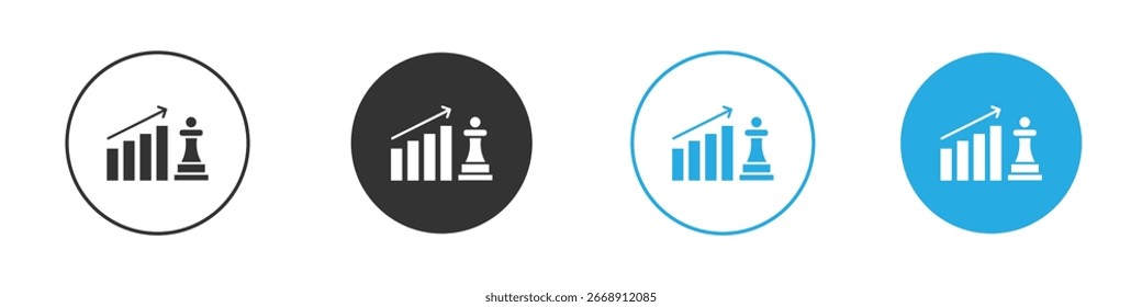 Icono de estrategia de marketing, estilo plano simple, ilustración, Plantilla de pictograma de símbolo de logotipo, para ui o ux.