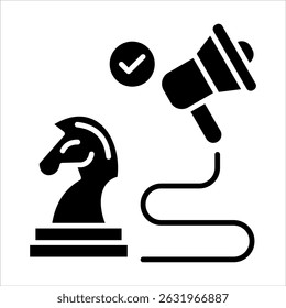 Symbol für Marketingstrategie. Einfache Vektorgrafik