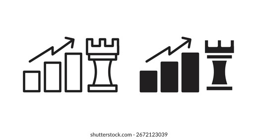 Icono de estrategia de marketing estilo sólido. Ilustración vectorial plana.