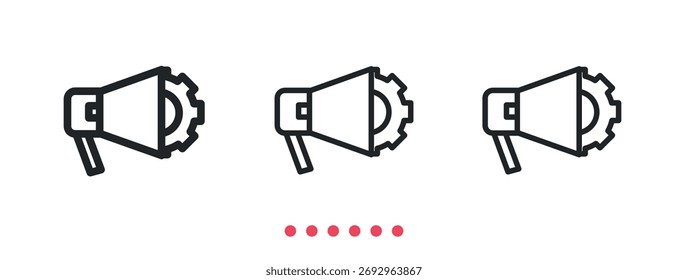 Icono de estrategia de marketing. Vector de icono de línea delgada