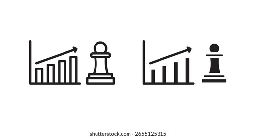 Diseño de Vector de icono de estrategia de marketing. set iconos web