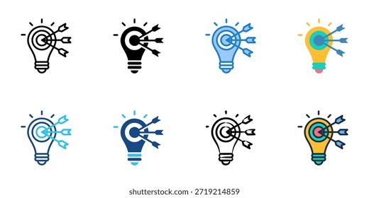 Die Symbole der Marketingstrategie legen eine Sammlung mit mehreren Stilen fest. Bearbeitbarer Strich 
