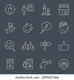 Marketing Strategy icons set .Marketing Strategy pack symbol vector elements for infographic web