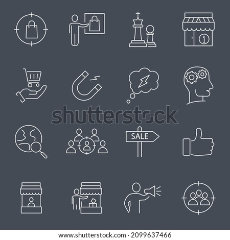 Marketing Strategy icons set .Marketing Strategy pack symbol vector elements for infographic web