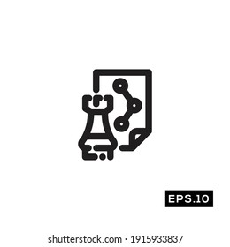 Marketing Strategy Line Icon Vector. Marketing Planning Symbol Vector