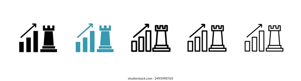 Conjunto de Vectores de iconos de línea de estrategia de marketing.