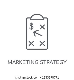 marketing strategy linear icon. Modern outline marketing strategy logo concept on white background from General collection. Suitable for use on web apps, mobile apps and print media.