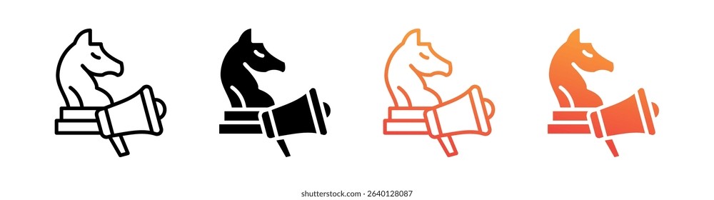 Marketing Strategy Multi Style Icon Set Vector