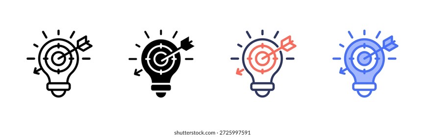Estrategia de marketing Multi Style Icon Set
