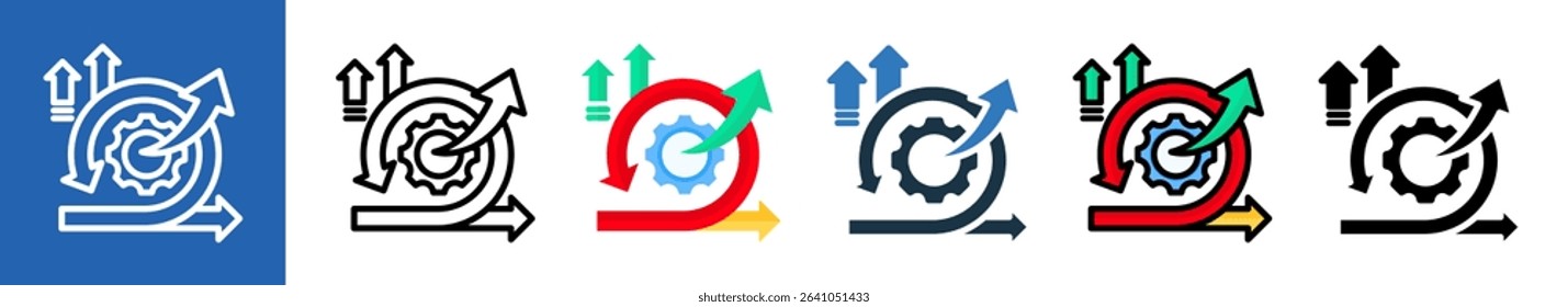 Marketing Strategy multiple icon style vector illustration