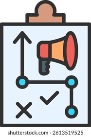 Marketing Strategy Outline Filled Style Icon