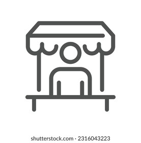 Marketing strategy related icon outline and linear vector.