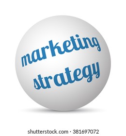 Marketing Strategy text 3d sphere ball