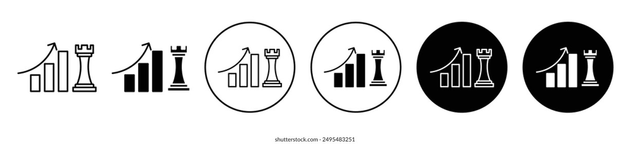 Marketing strategy thin line vector icon set.