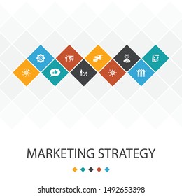 marketing strategy trendy UI template infographics concept.planning, marketing manager, presentation, icons