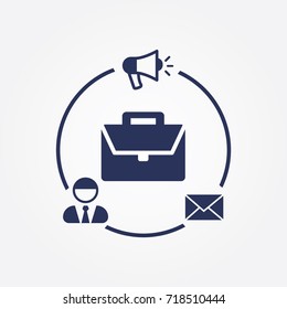 Marketing Strategy Vector Icon Marketer Flat. Audio Marketing Symbol