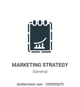 Marketing strategy vector icon on white background. Flat vector marketing strategy icon symbol sign from modern general collection for mobile concept and web apps design.