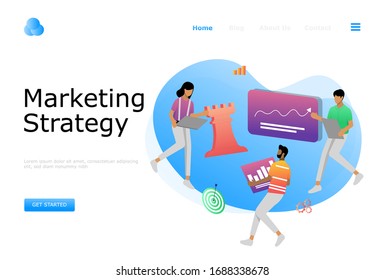 Marketing Strategy Vector Illustration Concept , Suitable for web landing page, ui, mobile app, editorial design, flyer, banner, and other related occasion