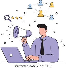Marketing Strategy Vector Illustration on White Background