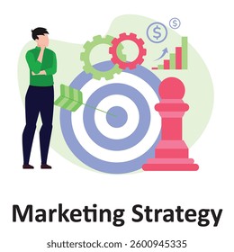 Marketing strategy Vector Illustration Which can easily modify or edit

