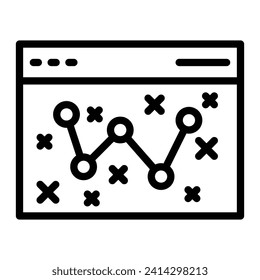 Diseño de iconos de línea de la estrategia de marketing