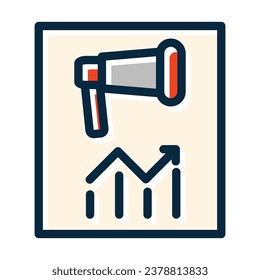 Marketing Strategy Vector Thick Line Filled Dark Colors Icons For Personal And Commercial Use.
