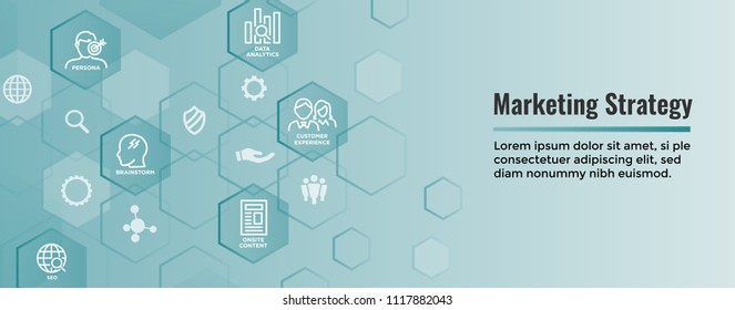 Marketing Strategy Web Header Hero Image Banner w inbound lead generation, chat, and seo ideas