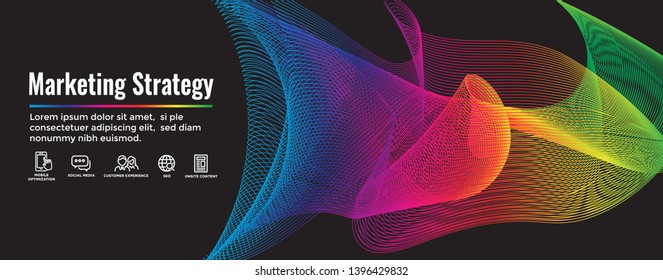 Marketing Strategy Web Header Hero Image Banner with inbound lead generation, chat, and seo ideas