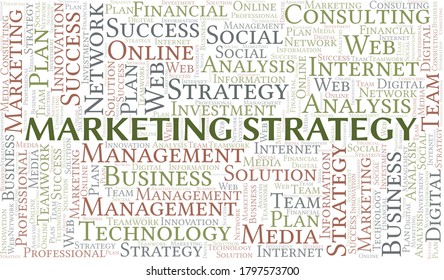 Creación de nube de palabras de estrategia de marketing con sólo texto.