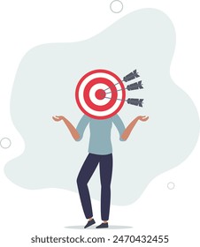 Marketing target audience for advertising, head hunter for job and career recruitment, targeting customer or prospect .flat vector illustration.