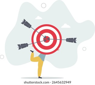 Marketing target audience for advertising, head hunter for job and career recruitment, targeting customer or prospect concept. character life .