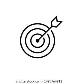 Marketing target Icon in flat style. Aim symbol isolated on white background. Abstract marketing icon in black Marketing target concept Vector illustration for graphic design, Web site, UI, mobile upp