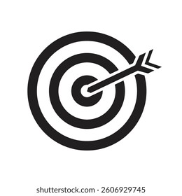 Marketing Target Icon - Goal Achievement and Business Success Symbol