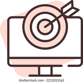 Marketing target, illustration, vector on white background.