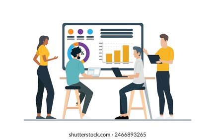 Equipo de marketing Analizar datos de Insights