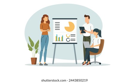 The marketing team is conducting a comprehensive presentation to outline their strategic plan