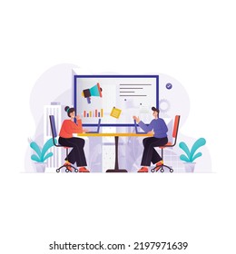  Marketing Team disucssion Illustration Concept
