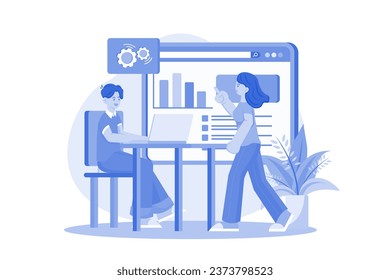 Marketing Team-Analyse-Illustration-Konzept auf weißem Hintergrund