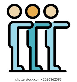 Marketing team icon. Outline marketing team vector icon color flat isolated