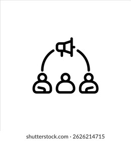 marketing team outline icon. marketing line art illustration.