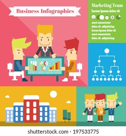 Marketing Team ,Vector Infographic Elements