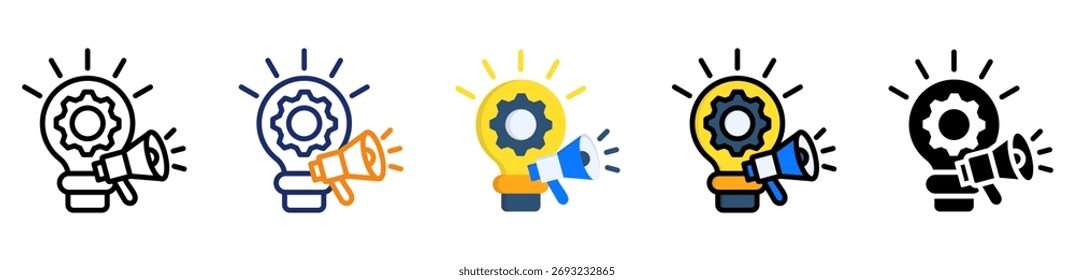 Marketing Techniques Icon Multiple Style Vector Illustration