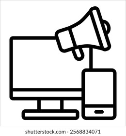 Marketing Technology Icon Element For Design