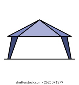 Ícone de tenda de marketing. Contorno de marketing tenda ícone vetor cor plana isolado no branco