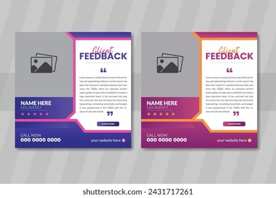 marketing testimonial template social banner website poster concept web design customer review quote template